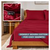 Bare Home Luxury Cotton Flannel Full Sheet Set, Red - $63 Retail - Brand New