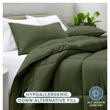 Bare 3-piece Home Oversized Queen Down Alternative Comforter Set, Cypress - $78 Retail - Brand New
