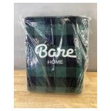 Bare Home Split King Flannel Sheet Set 5-piece, Forest Green & Black - $99 Retail - Brand New