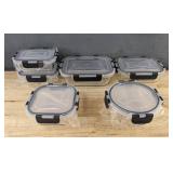 Glass Food Storage Containers, 6 Total - Brand New