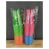 Assorted Plastic 16oz Party Cups, 100 Count - Brand New