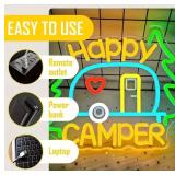 Happy Camper LED Neon Sign - Brand New
