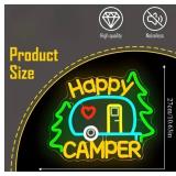 Happy Camper LED Neon Sign - Brand New
