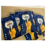 XL Yellow Latex Flocklined Gloves
