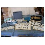 Box of Home decor wall hangings, st...