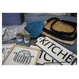 Box of Home decor wall hangings, st...
