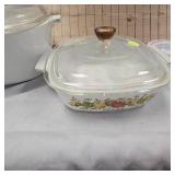 Lot of 2 Corningware Casserole Dishes, Michelob Light Glass and Schell