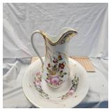 Porcelain Wash Set with Pitcher and Basin