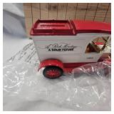Lot of 2 Delivery Truck Coin Banks with advertising
