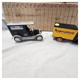 Lot of 2 Delivery Truck Coin Banks with advertising