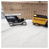 Lot of 2 Delivery Truck Coin Banks with advertising