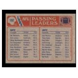 1986 Topps Passing Leaders Joe Montana and Dan Marino Card Two Legendary Quarterbacks on the Same Card