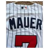 Joe Mauer Autographed Minnesota Twins Jersey, Beckett Certified Autograph, White Stitched Jersey, Great Quality Sports Collectible