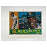 1960 Topps Bob Gibson Vintage Baseball Card, Some Creasing on Front, Amazing Centering