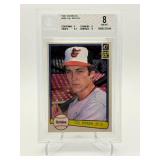 1982 Donruss Cal Ripken Jr. Rookie Card Beckett Graded NM-MT 8, Great Eye Appeal