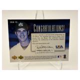 2004 Upper Deck SP Authentic Joe Mauer Pre-Rookie Team USA baseball Card With Autograph, Rare Red Ink, Serial #