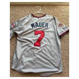 Joe Mauer Authentic Minnesota Twins Jersey, 50th Anniversary of the Team Patch, Great Quality Jersey