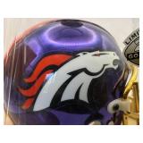 Denver Broncos 24-Karat Gold Plated Football Mini Helmet in Original Packaging