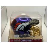 Denver Broncos 24-Karat Gold Plated Football Mini Helmet in Original Packaging