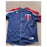 Minnesota Twins Joe Mauer Jersey, Dark Blue and Red, Stitched