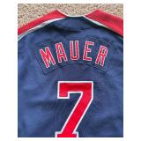 Minnesota Twins Joe Mauer Jersey, Dark Blue and Red, Stitched