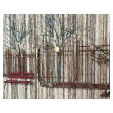 Large Curtis Jere “Park Scene” Welded Metal Wall Sculpture – Boy on Bench with Birds, Trees & Lamp Post | Signed C. Jeré, 1970s