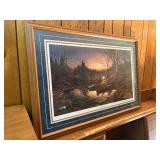 Terry Redlin “Morning Solitude” Signed Limited Edition Lithograph Camper Canoe Sunrise - 2547/12107 w/ COA