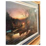 Terry Redlin “Morning Solitude” Signed Limited Edition Lithograph Camper Canoe Sunrise - 2547/12107 w/ COA