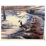 Terry Redlin “Whistle Stop” Signed Numbered Limited Edition Print 761/960 Framed Canadian Geese Winter Scene