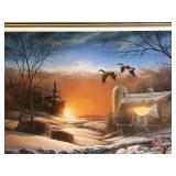 Terry Redlin “The Sharing Season II” Hand Signed Open Edition Print - Framed, Christmas 1986