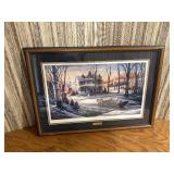Terry Redlin "Homeward Bound" Signed Open Edition Framed Art Print - Christmas 1988