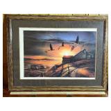 Terry Redlin "Morning Warm-Up" Signed Open Edition Framed Art Print (1986)