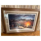 Framed Terry Redlin "The Sharing Season" Hand-Signed Open Edition Print, 33" x 25"