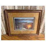 Framed & Matted "The Sharing Season" Winter Landscape Print