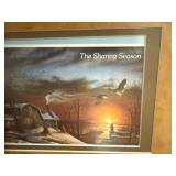 Framed & Matted "The Sharing Season" Winter Landscape Print
