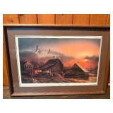 Terry Redlin "Prepared For The Season" Personally Signed Open Edition Framed Print