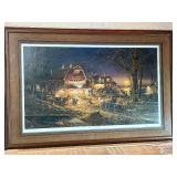 Terry Redlin "Harvest Moon Ball" Signed & Numbered Print 4791/9500 COA Framed