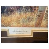 Cynthie Fisher “Afternoon Siesta” Framed Wildlife Print – Whitetail Buck in Aspen Grove – Custom Double-Matted Frame