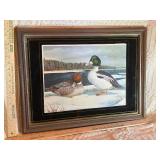 Framed A.J. Rudisill Wildlife Art Print - Common Goldeneye Ducks, 21.5" x 27.5"