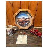 Terry Redlin Collector Lot – Country Road Plate w/ COA, Die-Cast Truck, Stein & Wildlife Accessories
