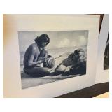 Vintage Native American Photogravure Print Collection – 5 Matted Black & White Western Portraits & Scenes