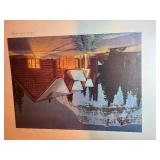 Vintage Art Print Lot of 3 - Calso Scenic Art Print, Signed Venice Gondola, Framed "Lowry Sentinels" Railroad Art