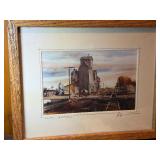 Vintage Art Print Lot of 3 - Calso Scenic Art Print, Signed Venice Gondola, Framed "Lowry Sentinels" Railroad Art