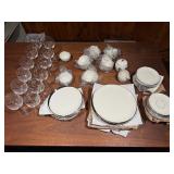 Picard China “Crescent” Hand Decorated Service for 12 – Made in USA – Stemware Included
