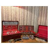 Massive Multi-Set Flatware Collection - Vintage Silverplate, Mid-Century Modern Stainless, Heavy-Grip Adaptive Set, Cases & Accessories!