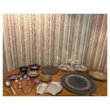 Vintage Statement Silverplate & Metalware Lot - 3-Tier Filigree Server, Intricate Charger Platter, Ornate Bowls, Serving Utensils & More!