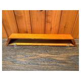 Vintage Rustic Wooden Longhorn Wall Decor Plaque & Floating Display Shelf