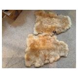 Pair of Natural pelt rugs