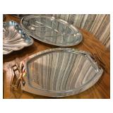 Vintage Mid-Century & Elegant Entertaining Serveware Lot - Stainless, Wood, Silverplate Trays - 11+ Pcs