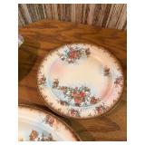 Vintage Antique Floral Porcelain Serving Platters Bowls Cups and Majolica Pitcher Lot 15 Pcs